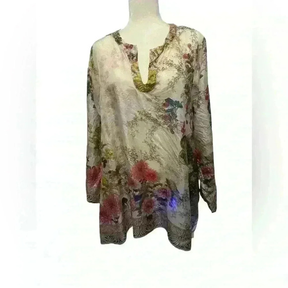 Johnny Was Floral Peacock Tunic – Size L – Excellent Condition - Picture 2 of 4